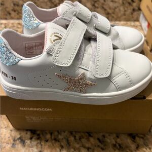 Naturino Kids' White and Glitter Sneakers brand new size 10 (27)